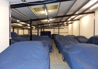 Cars in standard dry storage, all covered with our quality, semi tailored car covers